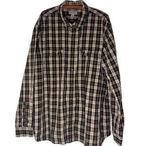 Carhartt Men's XL Button Down Shirt Relaxed Fit, Long Sleeve, Plaid, Size 2XL